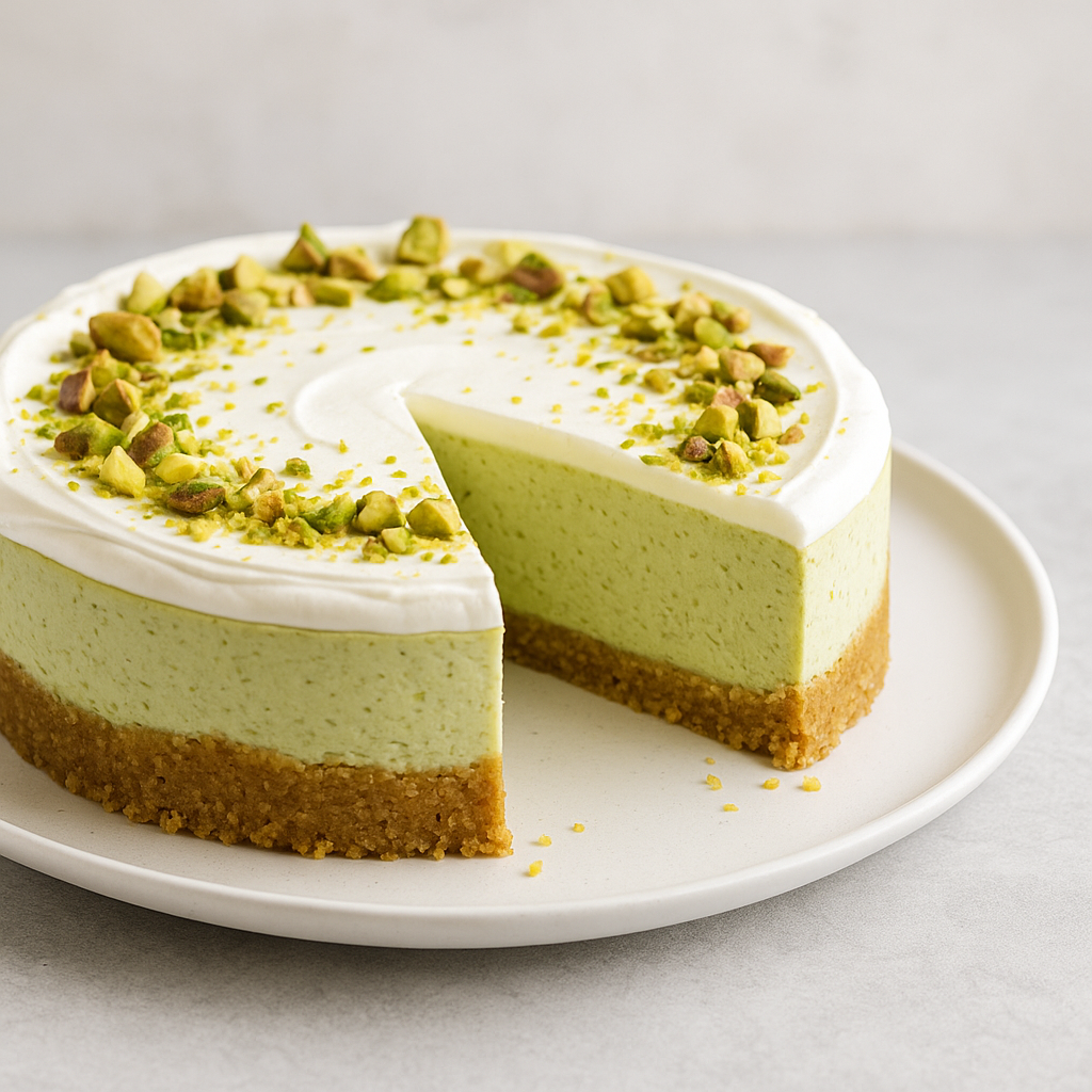 Pistachio Cheesecake final step
