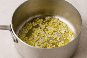 Sautéing onion and garlic in olive oil