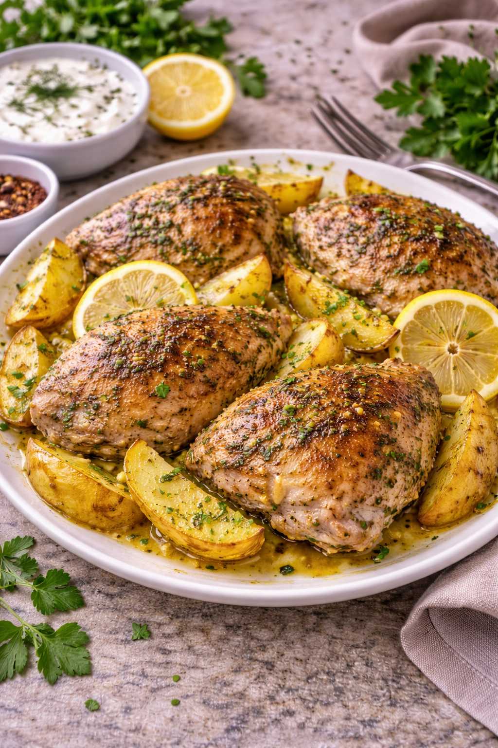 Greek Lemon Chicken & Potatoes – Easy Mediterranean Dinner